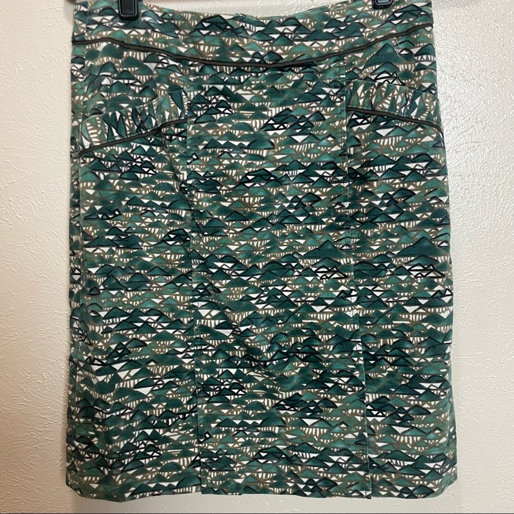 Anthro Edme & Esyllte Green Velvet Pencil Skirt Size 6